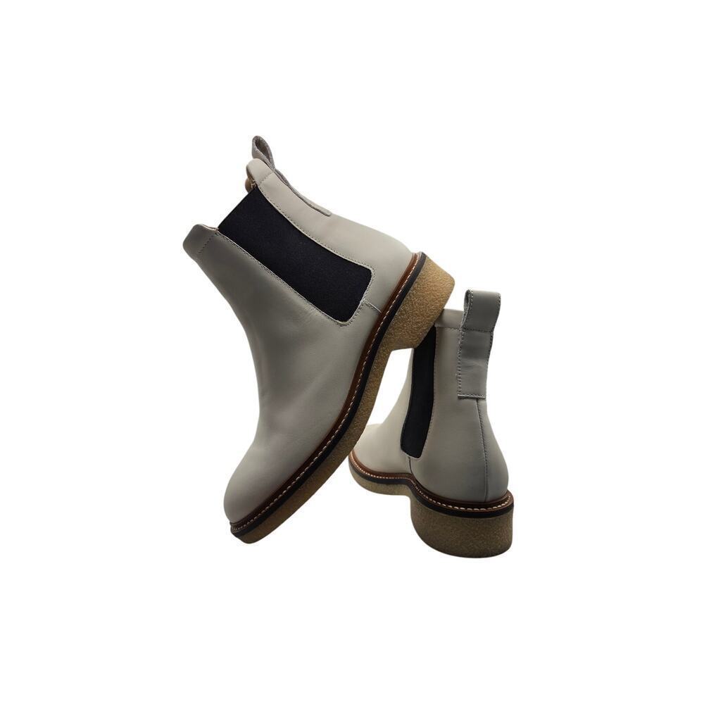 Everlane Ivory Leather Crepe Sole Ankle Booties Size 6 - Picture 4 of 10